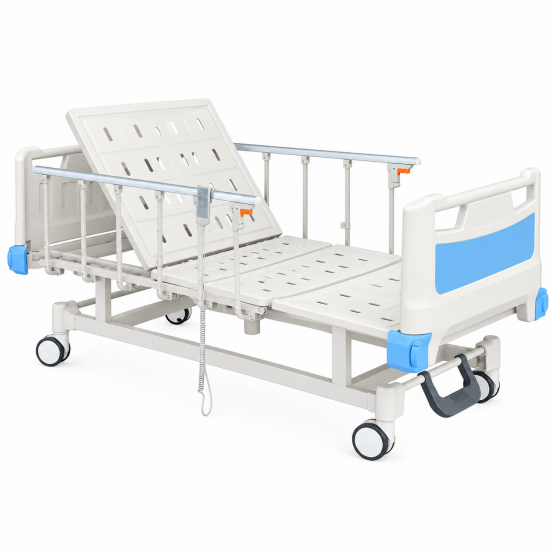 Electric 2-Function Hospital Bed with Curved High Folding Rails for Hospital Projects